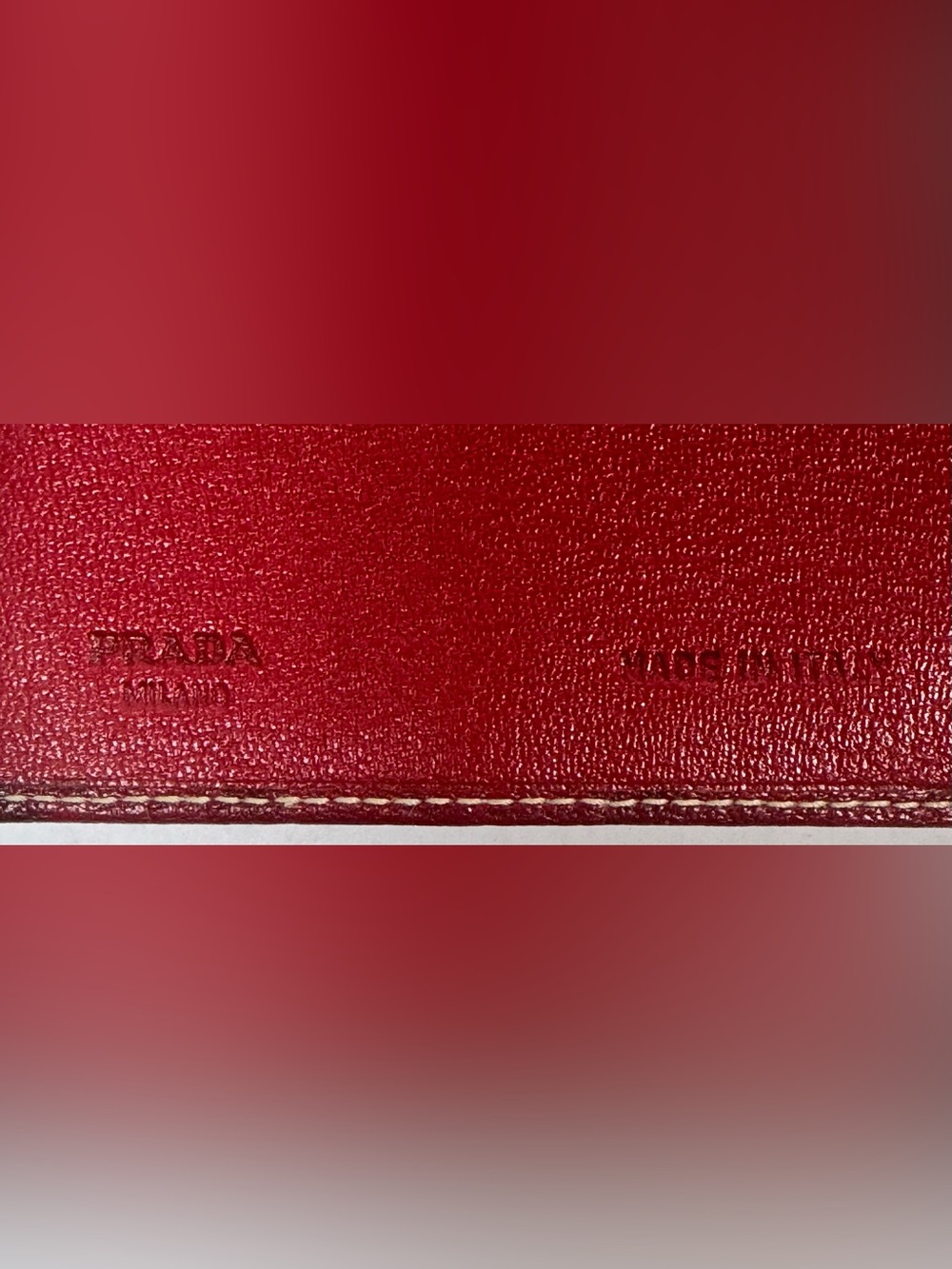 Prada Vintage Red Leather Continental Wallet Bifold Made In Italy - Picture 4 of 9